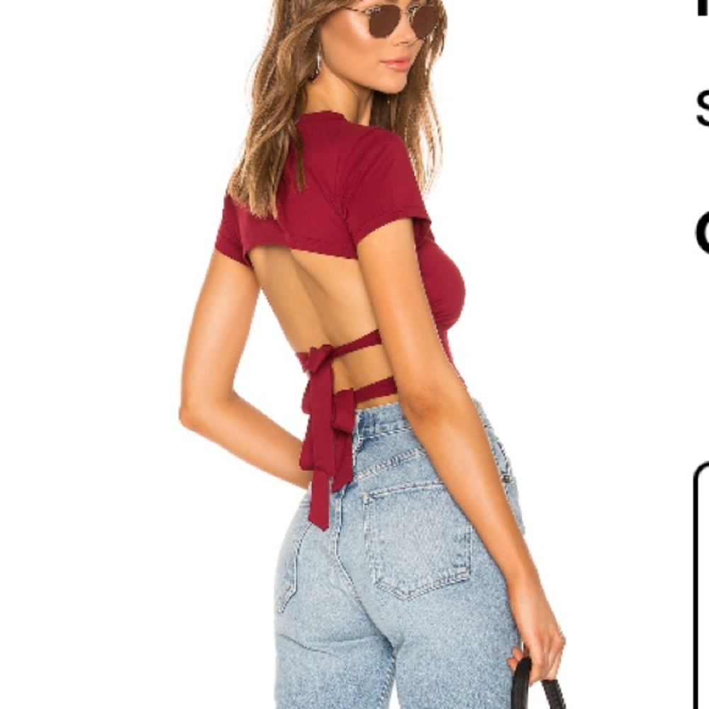 Super down open back crop shirt